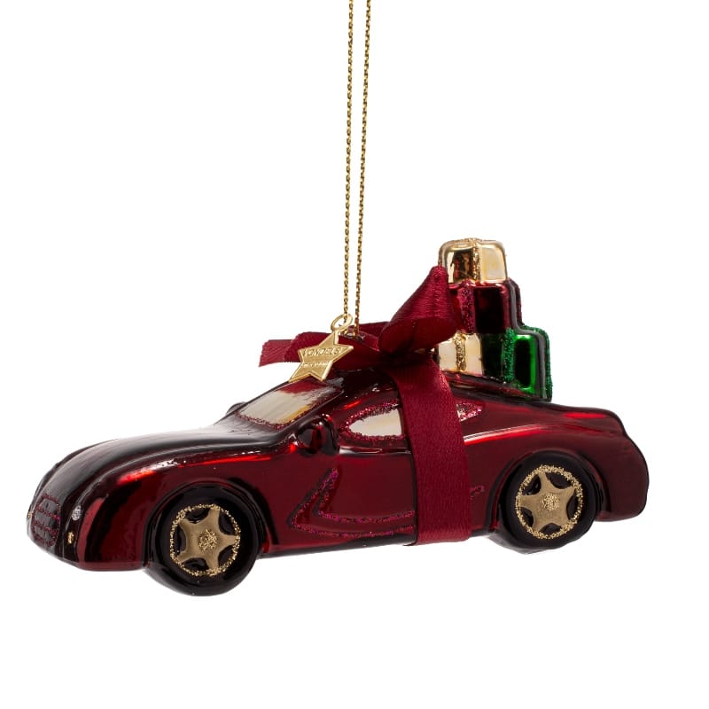 Новогоднее украшение Vondels Burgundy car w/presents Арт.2250721050015