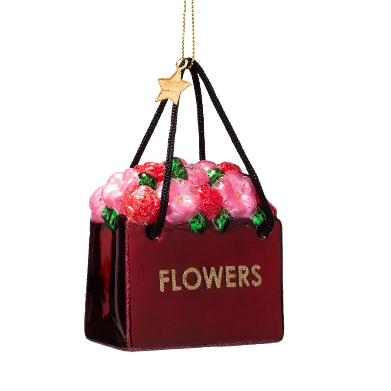 Новогоднее украшение Vondels Burgundy flower bag Арт.2250721075018