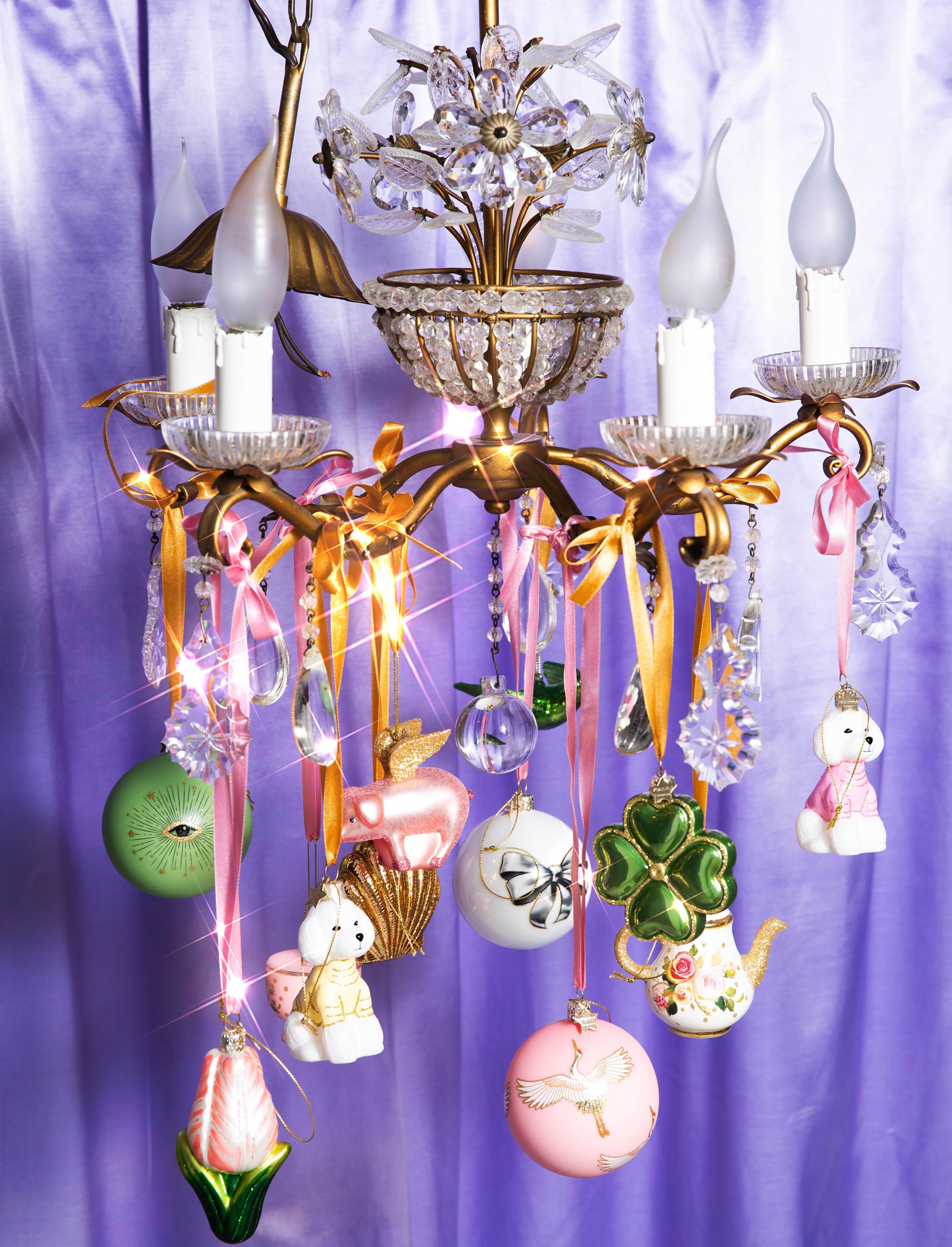 Новогоднее украшение Vondels Green opal clover Арт.4217000080017