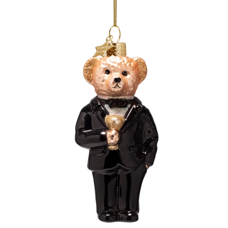Новогоднее украшение Vondels Black bear in clothes Арт.5250803110108
