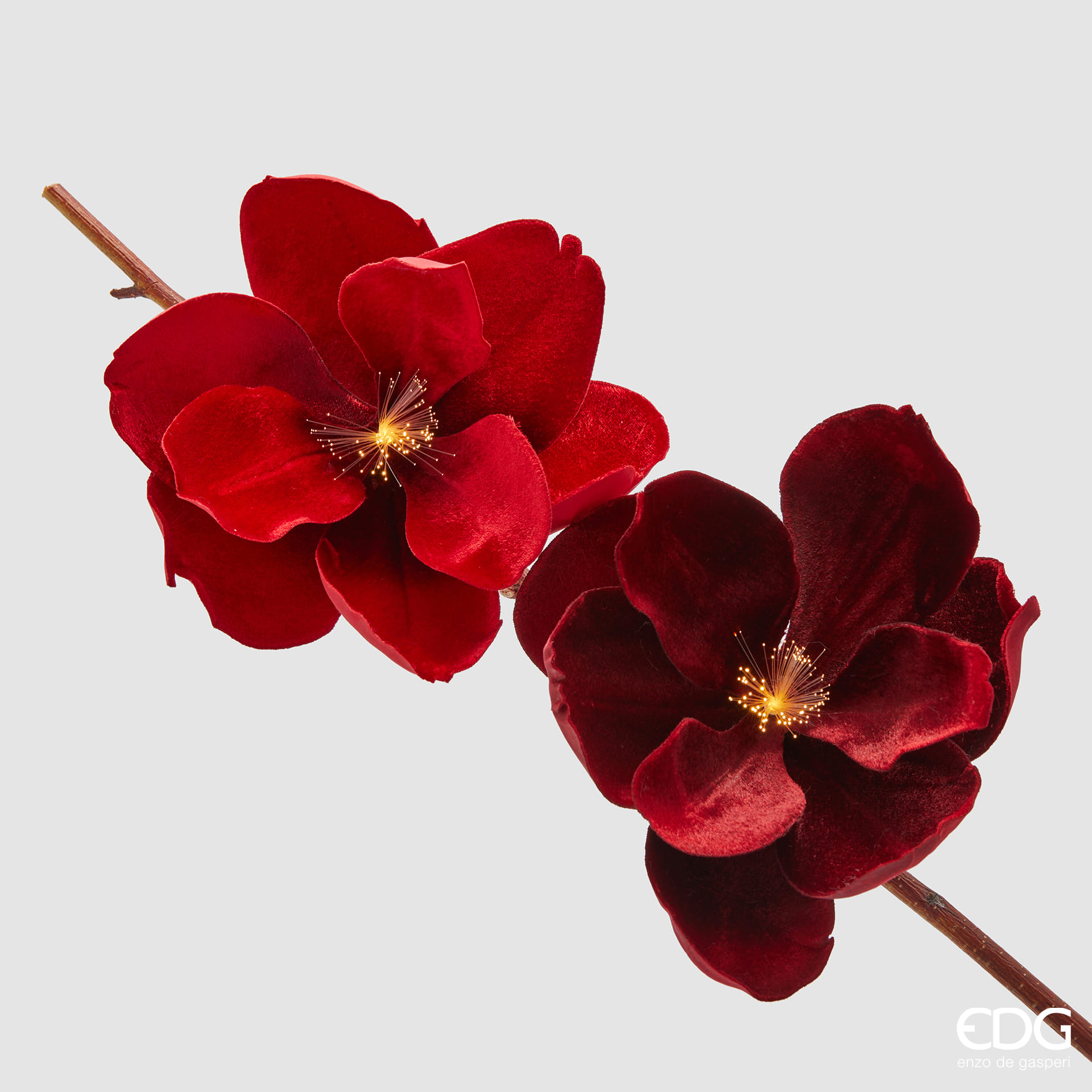 Новогоднее украшение EDG Enzo De Gasperi MAGNOLIA VELVET CLIP Арт.2100514A400