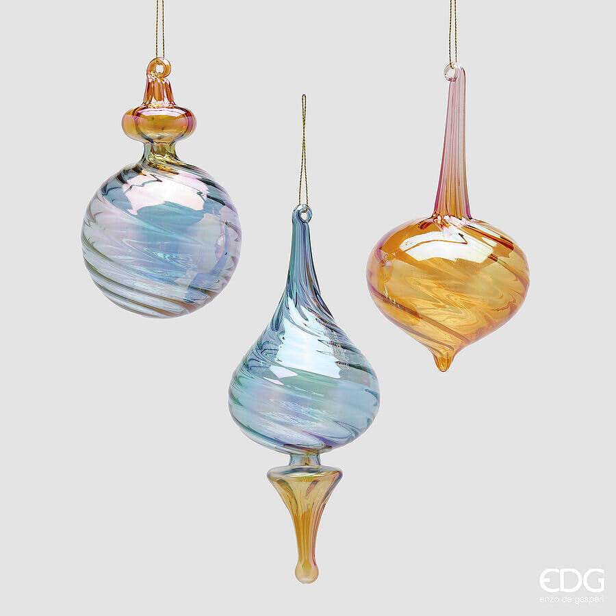 Новогоднее украшение EDG Enzo De Gasperi PALLA TROTTOLA FUSO BICOLOR Арт.6500943A999