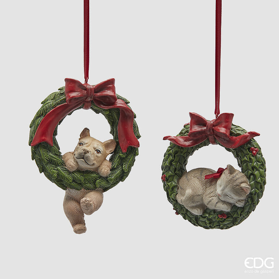 Новогоднее украшение EDG Enzo De Gasperi CORONA CUCCIOLI Арт.6501001A774