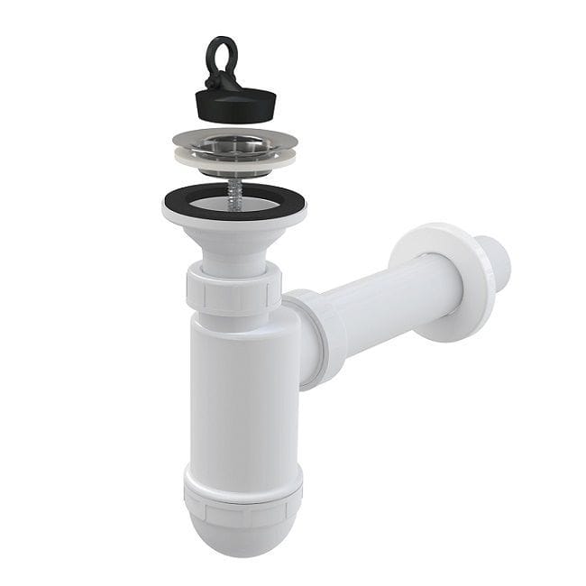 Сифон для умывальника Ø32 с нержавеющей решеткой Ø63 ALCAPLAST A410