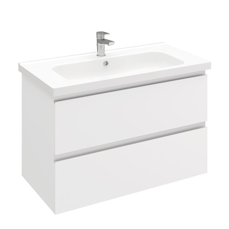 Тумба подвесная ELECTRA 90 под умыв-к Creavit Ideal 90, УЛЬТРА белый глянец Laparet LE-WCAB-90-101