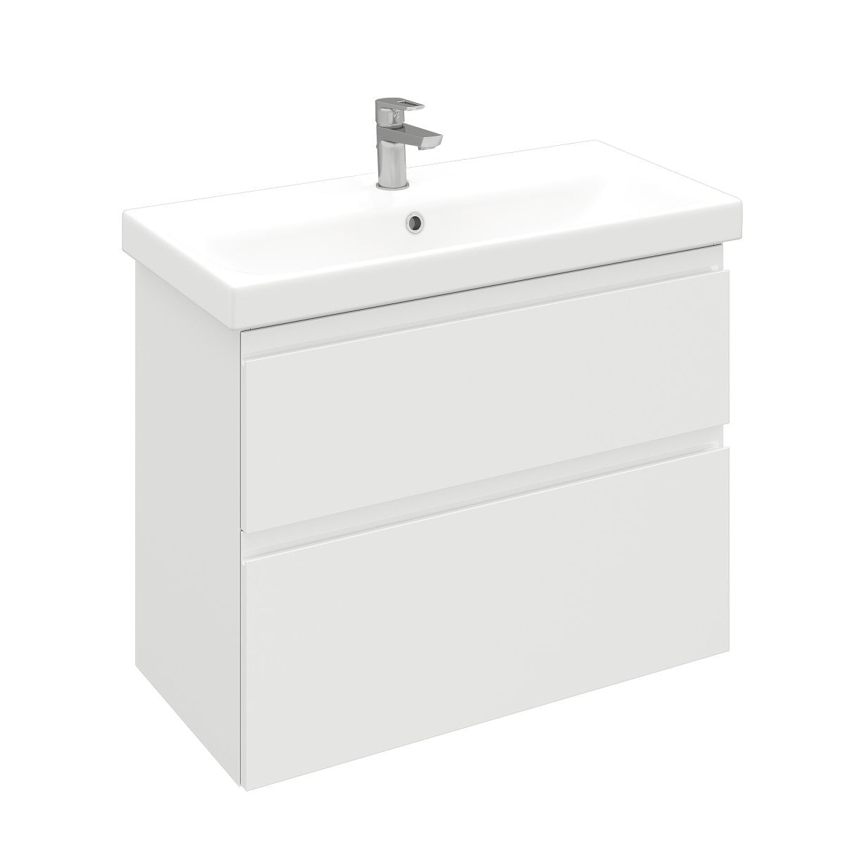 Тумба подвесная Optimum Slim 80 под умывальник Moduo Slim 80, белый глянец Laparet LO-WCAB-80SL-01