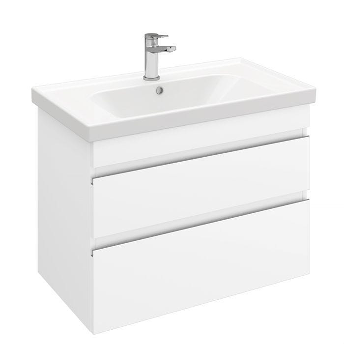 Тумба подвесная Sargas 80 под умывальник Cerastyle Frame 80, белый глянец Laparet LS-WCAB-80-101