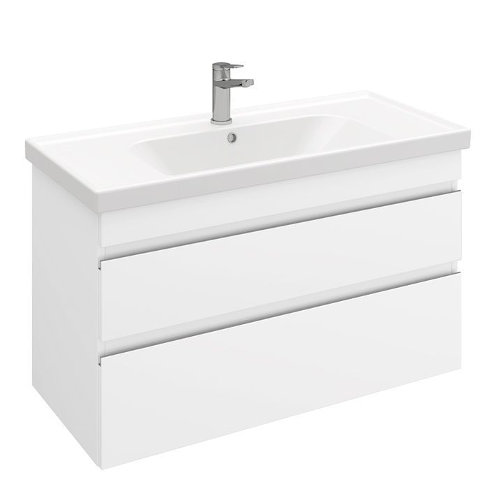 Тумба подвесная Sargas 100 под умывальник Cerastyle Frame 100, белый глянец Laparet LS-WCAB-100-101