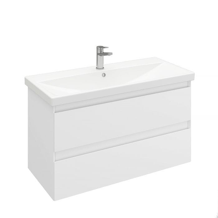 Тумба подвесная Vitrum 100 под умывальник Cerastyle Elite 100, белый матовый Laparet LV-WCAB-100-11