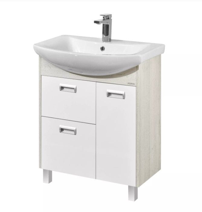 Тумба под умывальник Бекка 70 + раковина Балтика 60 белый AQUATON 1A2087V0BAC20