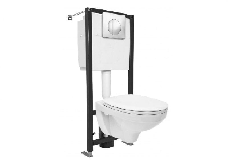 Унитаз подвесной Delfi + инсталляция Black Cersanit S-SET-DEL/Black/TPL/Cg-w