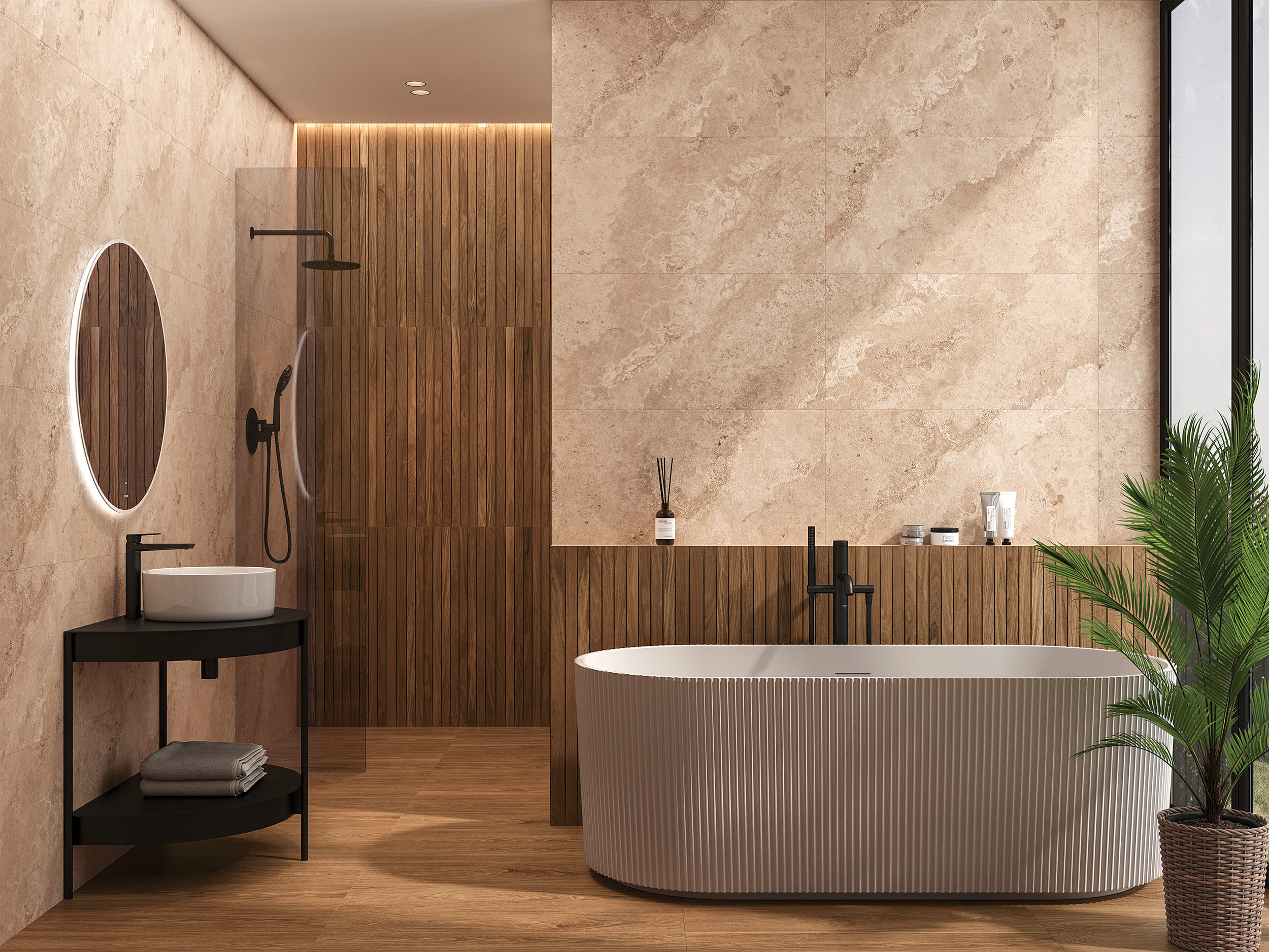 Керамогранит Asher бежевый 45x90 Cersanit 4690311141538