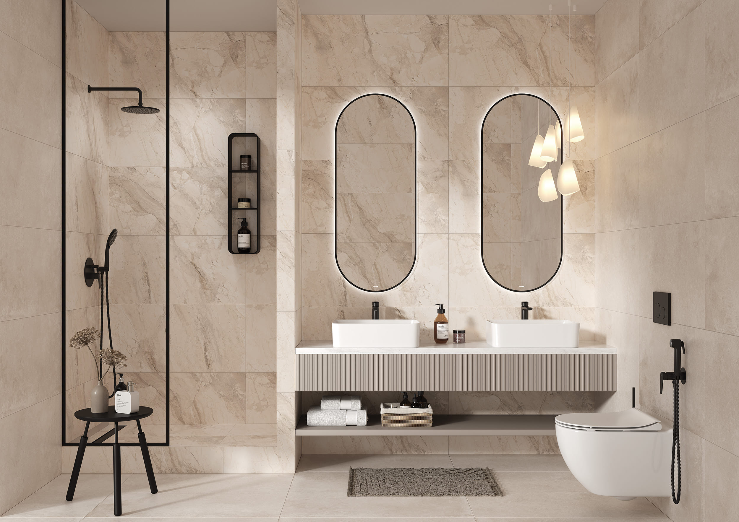 Керамогранит Asher светло-бежевый 45x90 Cersanit 4690311141552