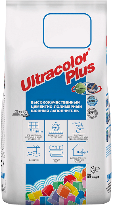 Затирка швов Mapei Ultracolor Plus 2 кг