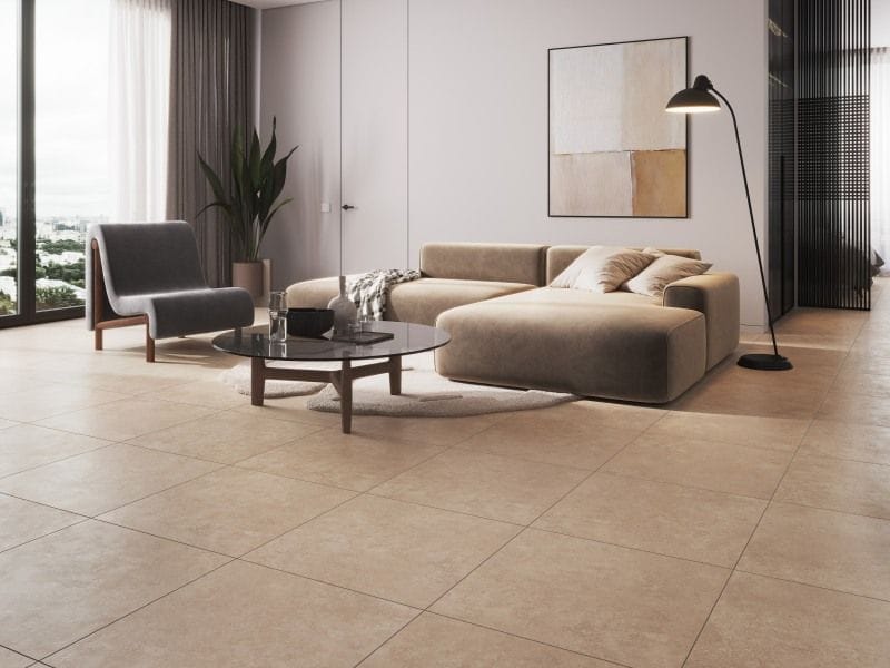 Керамогранит Limestone бежевый рельеф Cersanit 17890