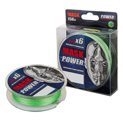 Плетёный шнур Akkoi MASK POWER ярко-зелёный, размотка 150м, диаметр 0,10мм, тест 3,63кг