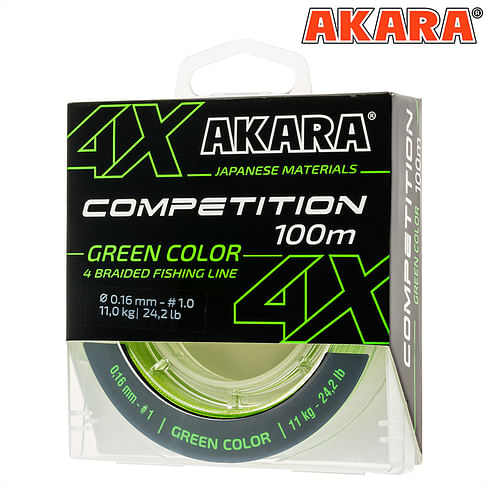 Плетёный шнур Akara Competition Green 100 м 0,14 мм