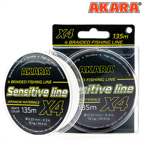 Плетёный шнур Akara Sensitive Line X-4 (135м) 0,10 мм
