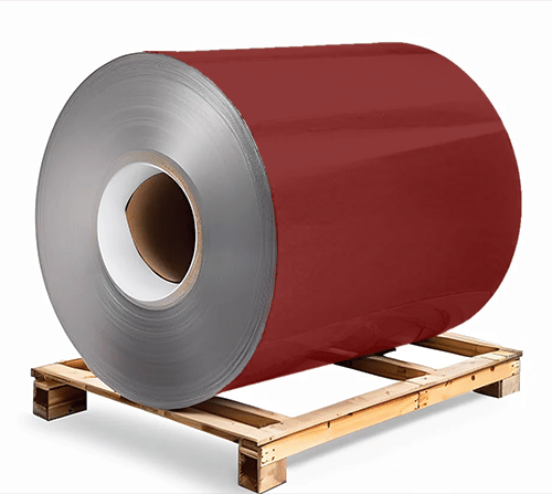 Сталь оцинкованная 0,5х1250х3000 мм RAL 3004 бордовый Грунт обр.стороны / защ.пленка Steel Reels Painting ST0,5-RAL3004