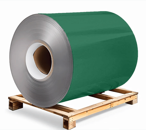 Сталь оцинкованная 0,5х1250х3000 мм RAL 6016 темно-зеленый Грунт обр.стороны / защ.пленка Steel Reels Painting ST0,5-RAL6016