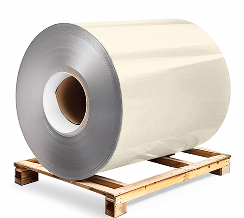 Сталь оцинкованная 0,7х1250х3000 мм RAL 1013 слоновая кость /грунт обр.стороны / защ.пленка Steel Reels Painting ST0,7-RAL1013
