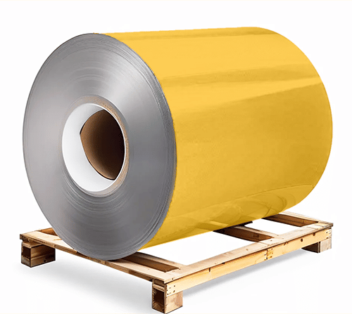 Сталь оцинкованная 0,7х1250х3000 мм RAL 1023 желтый транспортный Грунт обр.стороны / защ.пленка Steel Reels Painting ST0,7-RAL1023