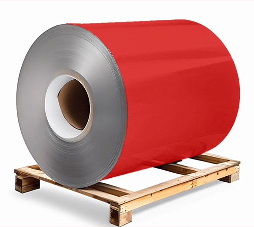 Сталь оцинкованная 0,7х1250х3000 мм RAL 3020 красный Грунт обр.стороны / защ.пленка Steel Reels Painting ST0,7-RAL3020