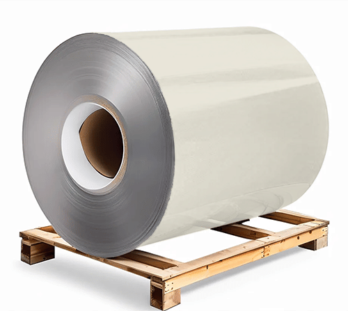 Сталь оцинкованная 0,7х1250х3000 мм RAL 9002 жемчужно-белый Грунт обр.стороны / защ.пленка Steel Reels Painting ST0,7-RAL9002