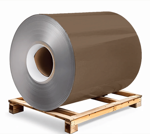 Сталь оцинкованная окрашенная 1,2х1250х3000 мм RAL 8025 терракотовый Грунт обр.стороны / защ.пленка Steel Reels Painting ST1,2-RAL8025