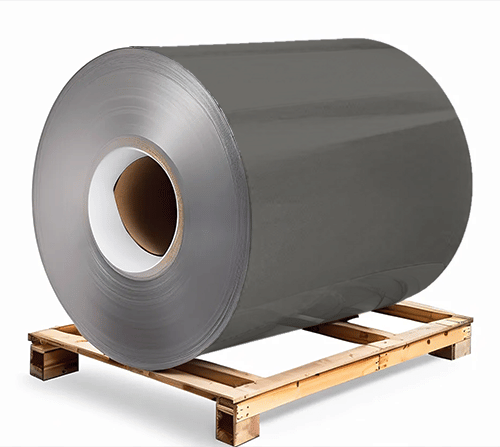 Сталь оцинкованная окрашенная 1,2х1250х3000 мм RAL 7011 темно-серый Грунт обр.стороны / защ.пленка Steel Reels Painting ST1,2-RAL7011