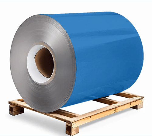 Сталь оцинкованная окрашенная 1,2х1250х3000 мм RAL 5015 небесно-голубой Грунт обр.стороны / защ.пленка Steel Reels Painting ST1,2-RAL5015