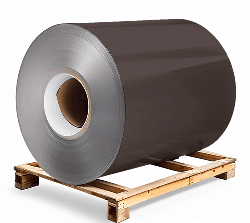 Сталь оцинкованная окрашенная 1,5х1250х3000 мм RAL 8017 коричневый шоколад Грунт обр.стороны / защ.пленка Steel Reels Painting ST1,5-RAL8017
