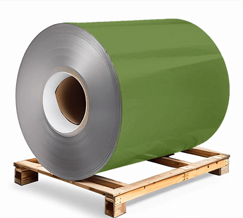 Сталь оцинкованная окрашенная 1,5х1250х3000 мм RAL 6010 зеленый Грунт обр.стороны / защ.пленка Steel Reels Painting ST1,5-RAL6010