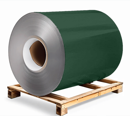 Сталь оцинкованная окрашенная 1,5х1250х3000 мм RAL 6005 черно-зеленый Грунт обр.стороны / защ.пленка Steel Reels Painting ST1,5-RAL6005
