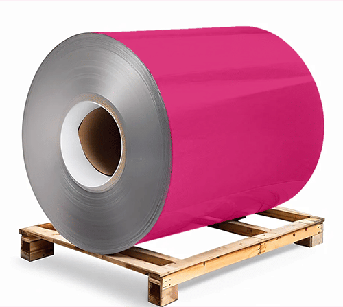 Сталь оцинкованная окрашенная 1,5х1250х3000 мм RAL 4010 розовый Грунт обр.стороны / защ.пленка Steel Reels Painting ST1,5-RAL4010
