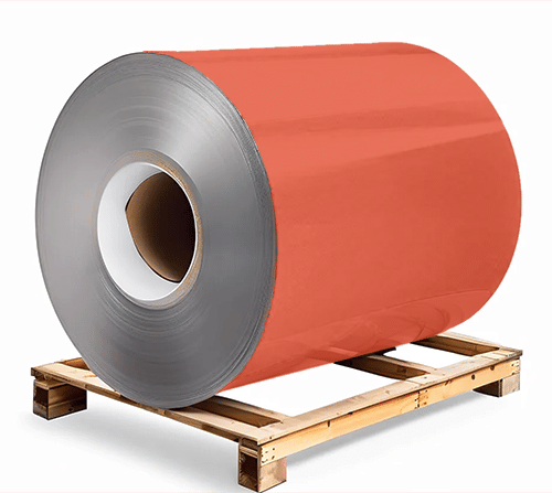 Сталь оцинкованная окрашенная 1,5х1250х3000 мм RAL 3022 розово-коралловый Грунт обр.стороны / защ.пленка Steel Reels Painting ST1,5-RAL3022