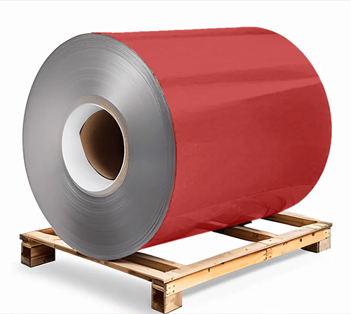 Сталь оцинкованная окрашенная 1,5х1250х3000 мм RAL 3001 темно-красный Грунт обр.стороны / защ.пленка Steel Reels Painting ST1,5-RAL3001