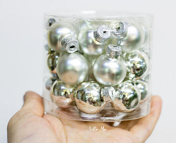 Набор шары стекло 24 шт д2,5 см серебро для ёлки
