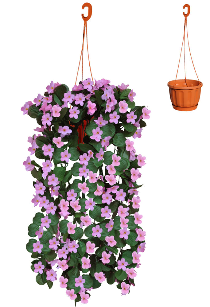 Кашпо с искусственными цветами Лавина бол. подвесное