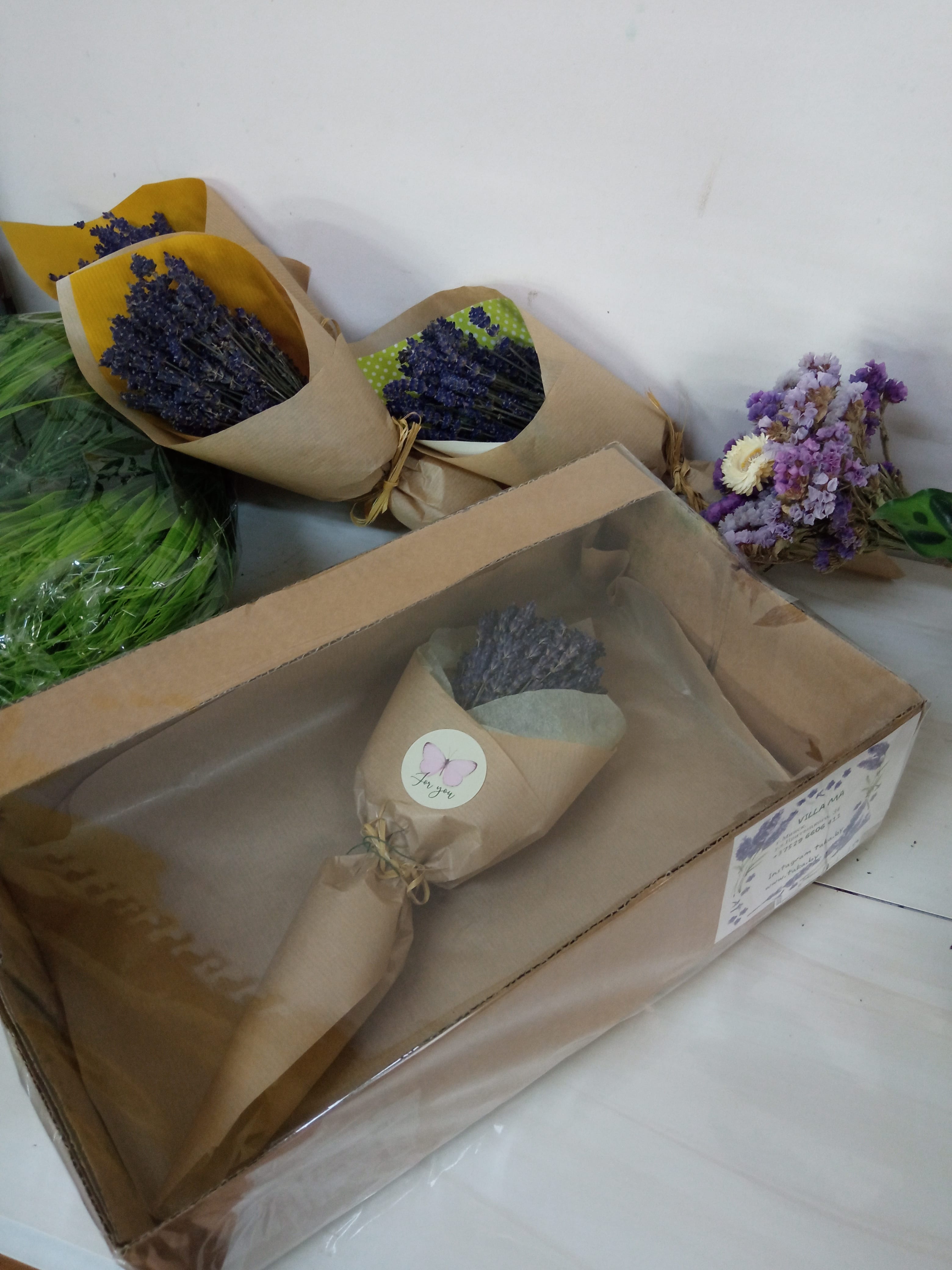 Букет Лаванда в бумаге /сухоцветы/