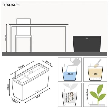 Кашпо ящик премиум Караро \ Cararo Premium 75 lechuza