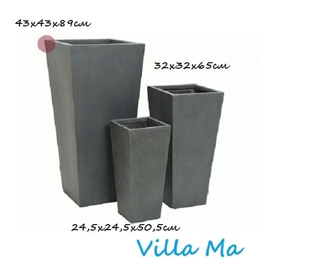 Кашпо высокое фиброцемент антрацит