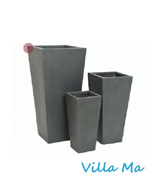 Кашпо высокое фиброцемент антрацит
