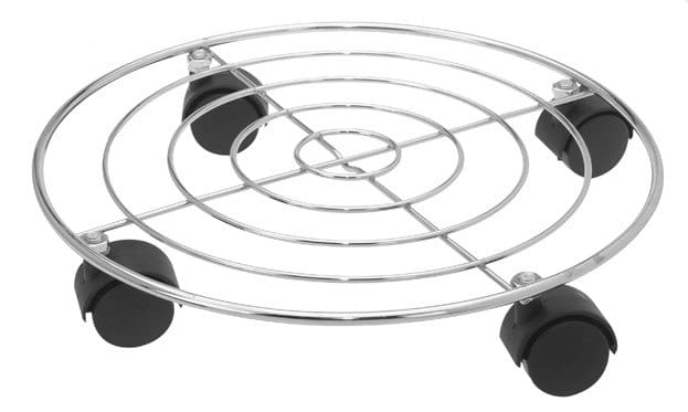 Подставка под горшок на колесах металл