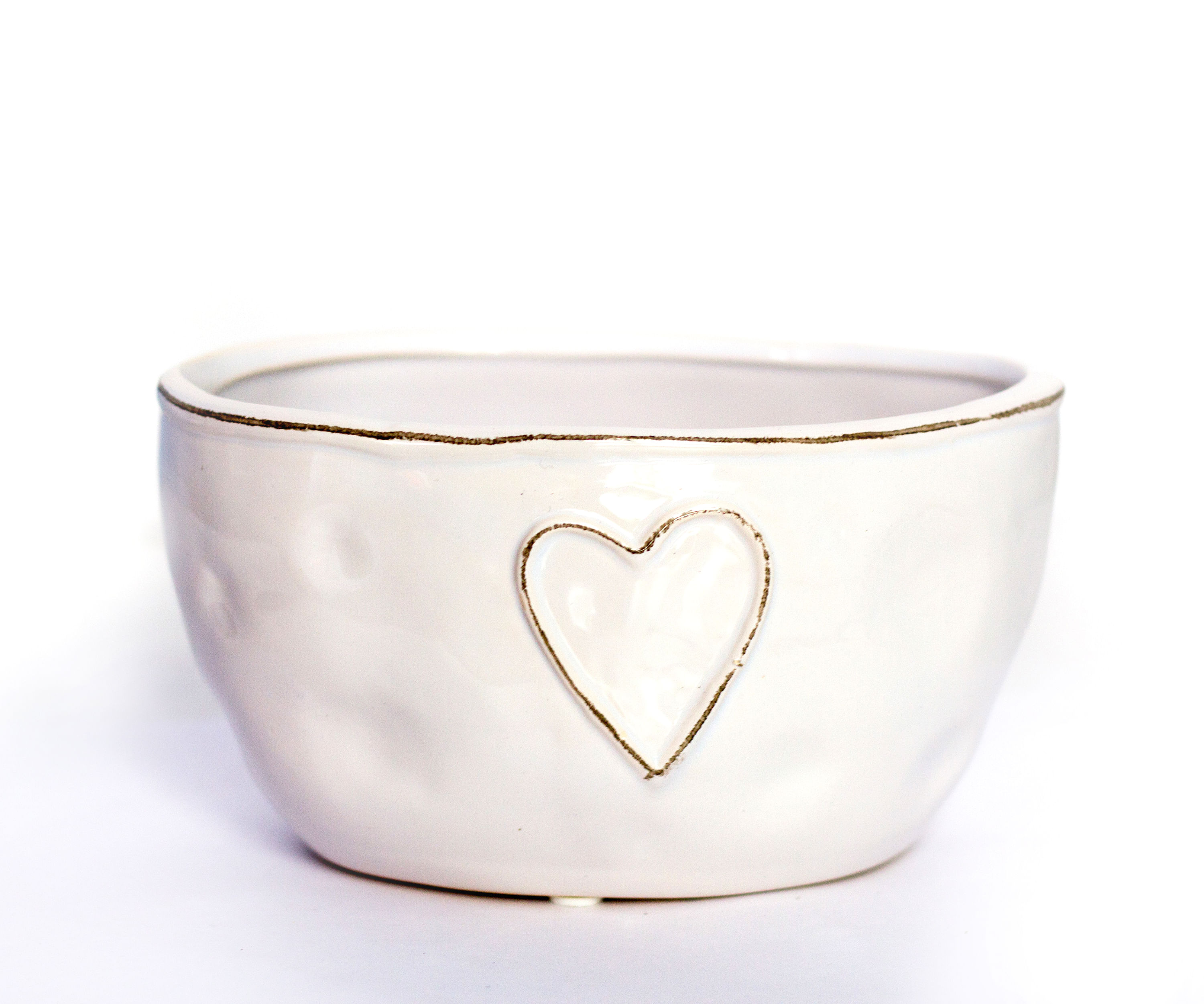 Кашпо лодочка сердце керамика