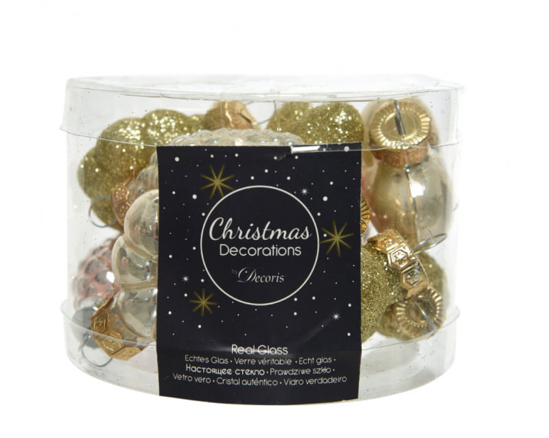 Набор стекляных фигурок для декора ёлки