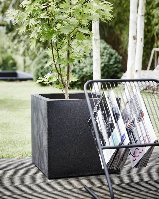 Кашпо из фиброцемента Сканди черный длин. Capieurope