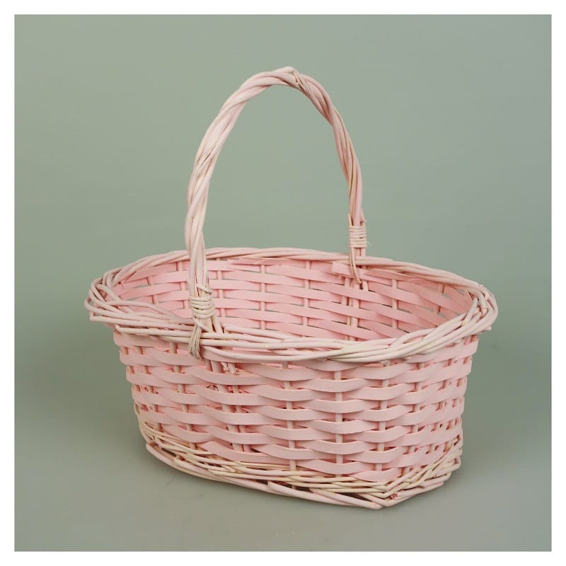 Корзина плетеная розовая
