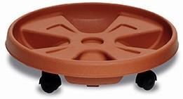 Подставка под горшок на колесах пластик