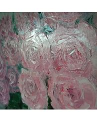 Розовые розы 65*65 картина маслом